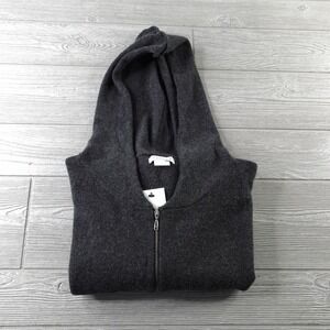 Fitigues Hooded Sweatshirt Womens Medium Black Full Zip Cashmere Long Sleeve